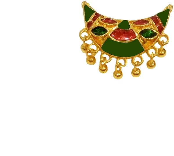 (Pack_Of_2)_Assamese_Traditional_Copper_Gold_Plated_Red_Green_Colour_Finger-Ring_For_Girls_&_Women